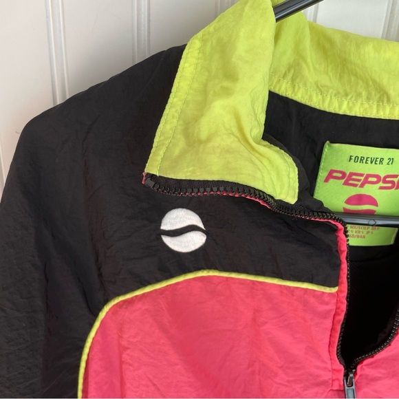 Rare Forever 21 x Pepsi Neon Cropped Jacket/Windbreaker - Picture 5 of 7
